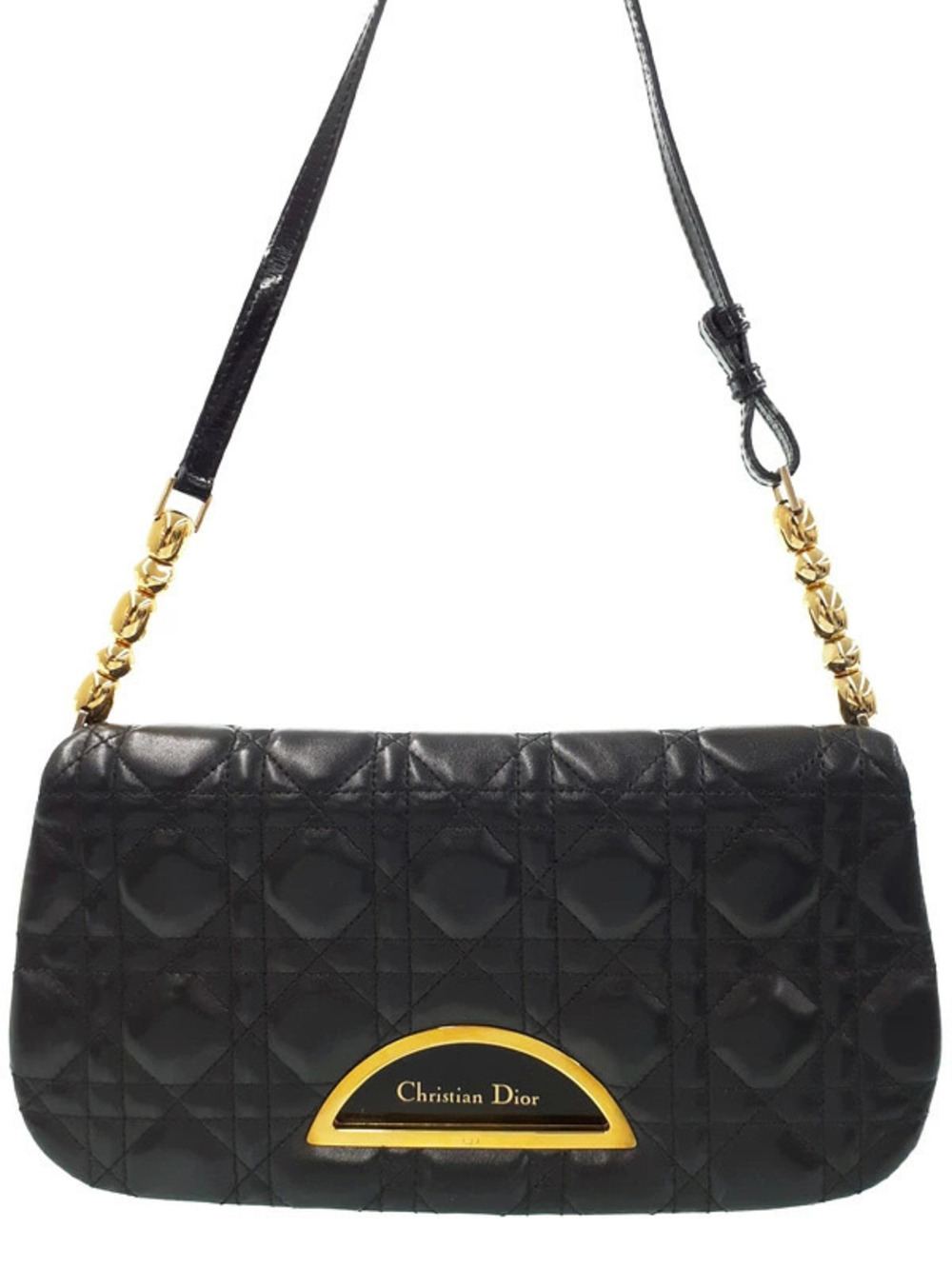 Christian Dior Cannage Malice Maris Pearl shoulder bag quilted Black